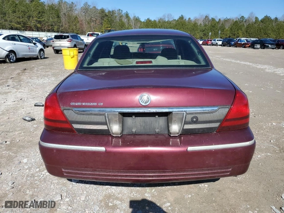 2006 Mercury Grand Marquis GS with VIN 2MEFM74W46X600566, listed as a Copart auction lot 45893975 with 0 mi miles and Salvage Title. Bid and sale history available at carsss.com. Image 6.