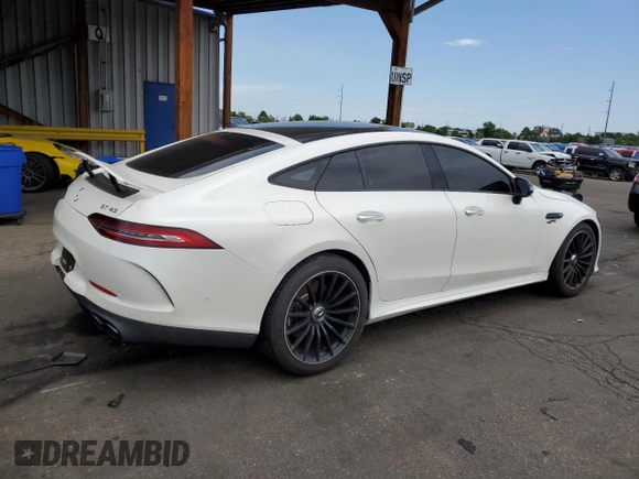 2021 Mercedes-Benz AMG GT 43 with VIN W1K7X5KB1MA040583, listed as a Copart auction lot 60470195 with 48,853 mi miles and Salvage title. Bid and sale history available at DreamBid. Image 3.