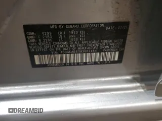 2021 Subaru Impreza with VIN 4S3GKAB61M3607464, listed as a Copart auction lot 51578755 with 46,921 mi miles and Salvage Title. Bid and sale history available at carsss.com. Image 12.