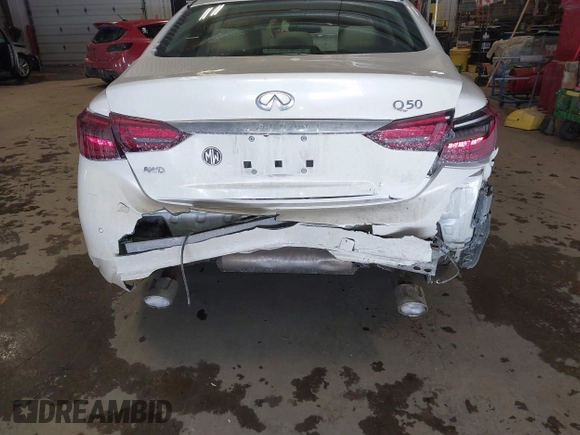 2021 Infiniti Q50 Luxe with VIN JN1EV7BR9MM752020, listed as a IAAI auction lot 41602470 with 61,392 mi miles and . Bid and sale history available at DreamBid. Image 6.