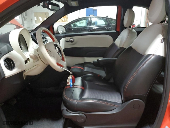 2017 FIAT 500e with VIN 3C3CFFGE3HT526187, listed as a Copart auction lot 77686374 with 38,856 mi miles and Salvage Title. Bid and sale history available at carsss.com. Image 7.
