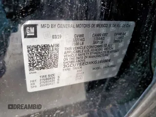 2019 Chevrolet Silverado 1500 RST with VIN 3GCUYEEDXKG166804, listed as a Copart auction lot 57312135 with 49,624 mi miles and Salvage Title. Bid and sale history available at DreamBid. Image 12.