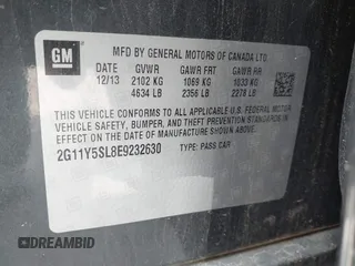 2014 Chevrolet Impala LS z VIN 2G11Y5SL8E9232630, wystawiony jako IAAI lot #42374392 z przebiegiem 77 831 mil mil oraz . Historia ofert i sprzedaży dostępna na DreamBid. Obrazek 9.