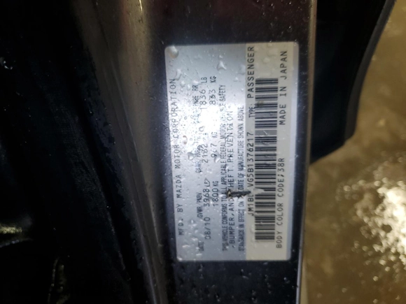 2011 Mazda 3 i Touring z VIN JM1BL1VG5B1376217, wystawiony jako Copart lot #56741595 z przebiegiem 133 501 mil mil oraz Szkoda całkowita • Salvage title. Historia ofert i sprzedaży dostępna na DreamBid. Obrazek 12.