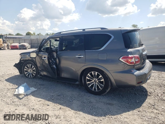 2020 Nissan Armada SL with VIN JN8AY2ND7L9109709, listed as a Copart auction lot 69056124 with 53,593 mi miles and Salvage Title. Bid and sale history available at carsss.com. Image 2.