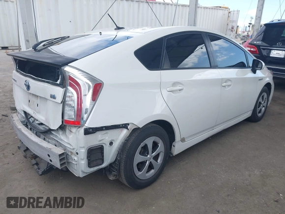 2013 Toyota Prius One with VIN JTDKN3DU1D5607042, listed as a IAAI auction lot 42050779 with 119,586 mi miles. Bid and sale history available at carsss.com. Image 4.
