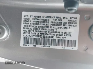 2004 Honda Element EX with VIN 5J6YH28524L008283, listed as a IAAI auction lot 41949628 with 106,664 mi miles and . Bid and sale history available at DreamBid. Image 9.