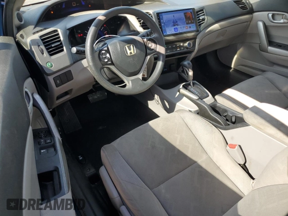 2012 Honda Civic Cpe LX with VIN 2HGFG3B53CH501028, listed as a Copart auction lot 53338305 with 0 mi miles and Salvage Title. Bid and sale history available at carsss.com. Image 8.