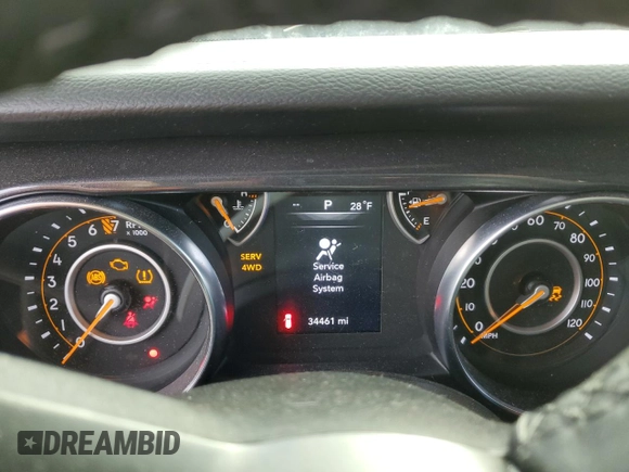 2022 Jeep Wrangler Unlimited Sport S with VIN 1C4HJXDG4NW201971, listed as a Copart auction lot 42845135 with 34,461 mi miles and Salvage Title. Bid and sale history available at carsss.com. Image 9.