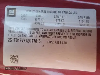 2010 Chevrolet Camaro 1LT с VIN 2G1FB1EVXA9177816, выставлен на аукционе Copart как лот 59030465 с пробегом 119 127 миль миль и Списание • Salvage title. История ставок и продаж доступна на DreamBid. Изображение 12.