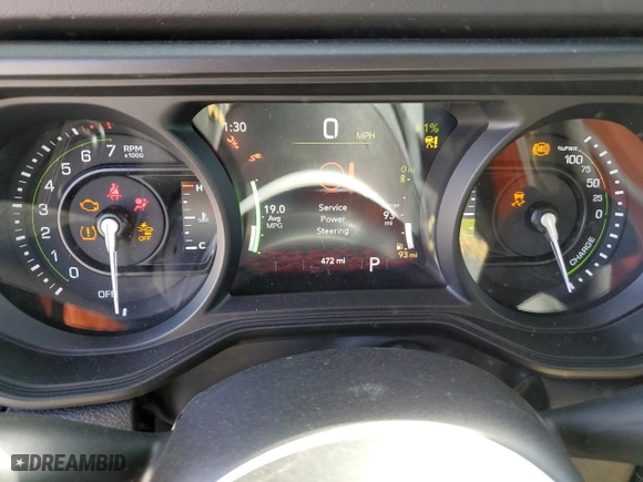 2024 Jeep Wrangler 4xe Sahara with VIN 1C4RJXP62RW322222, listed as a Copart auction lot 76982164 with 472 mi miles and Salvage Title. Bid and sale history available at carsss.com. Image 9.