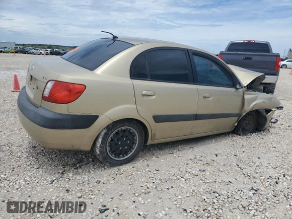2008 Kia Rio LX with VIN KNADE123586383830, listed as a Copart auction lot 66807804 with 236,377 mi miles and Salvage Title. Bid and sale history available at DreamBid. Image 3.