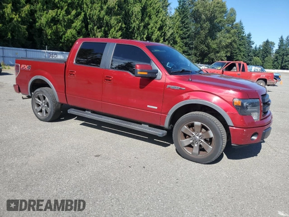 2013 Ford F-150 XL with VIN 1FTFW1ET8DFC43544, listed as a Copart auction lot 63437965 with 168,598 mi miles and Salvage title. Bid and sale history available at DreamBid. Image 4.