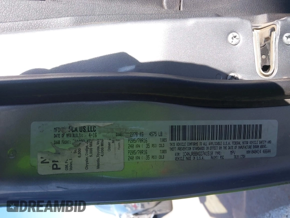 2016 Jeep Patriot Sport with VIN 1C4NJRBBXGD741510, listed as a IAAI auction lot 42204165 with 121,007 mi miles and . Bid and sale history available at DreamBid. Image 9.