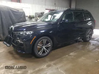 2021 BMW X7 xDrive40i z VIN 5UXCW2C00M9E24431, wystawiony jako Copart lot #50620455 z przebiegiem 57 609 mil mil oraz Szkoda całkowita • Salvage title. Historia ofert i sprzedaży dostępna na DreamBid. Obrazek 1.