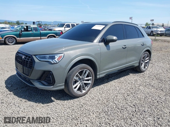 2022 Audi Q3 S line Premium Plus with VIN WA1EECF32N1040652, listed as a IAAI auction lot 42140861 with 43,452 mi miles and . Bid and sale history available at DreamBid. Image 2.