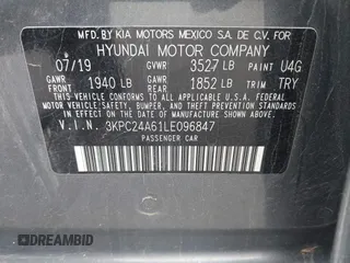 2020 Hyundai Accent SE with VIN 3KPC24A61LE096847, listed as a IAAI auction lot 41997351 with 48,214 mi miles. Bid and sale history available at carsss.com. Image 9.