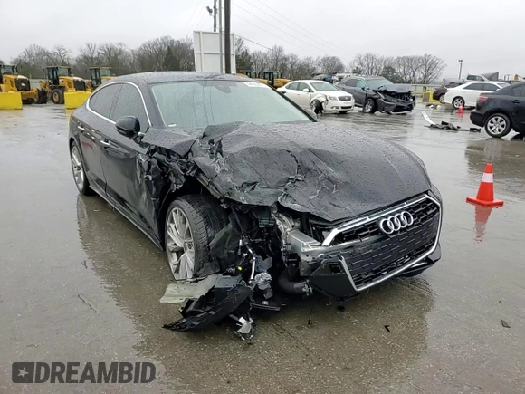 2023 Audi A5 Sportback Premium Plus with VIN WAUCBCF57PA010716, listed as a Copart auction lot 44939675 with 34,269 mi miles and Salvage Title. Bid and sale history available at carsss.com. Image 11.