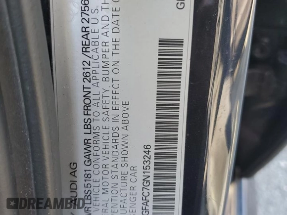 2016 Audi A6 Premium Plus z VIN WAUGFAFC7GN153246, wystawiony jako Copart lot #52623385 z przebiegiem 131 494 mil mil oraz Szkoda całkowita • Salvage title. Historia ofert i sprzedaży dostępna na DreamBid. Obrazek 13.