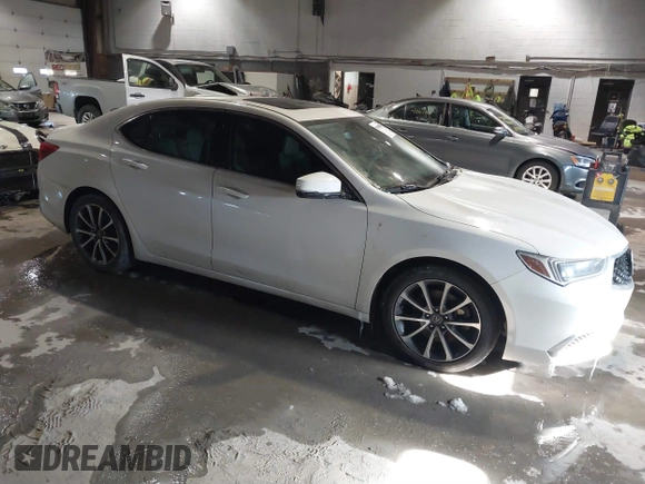 2018 Acura TLX with VIN 19UUB2F38JA008143, listed as a IAAI auction lot 41161669 with 105,483 mi miles. Bid and sale history available at carsss.com. Image 1.