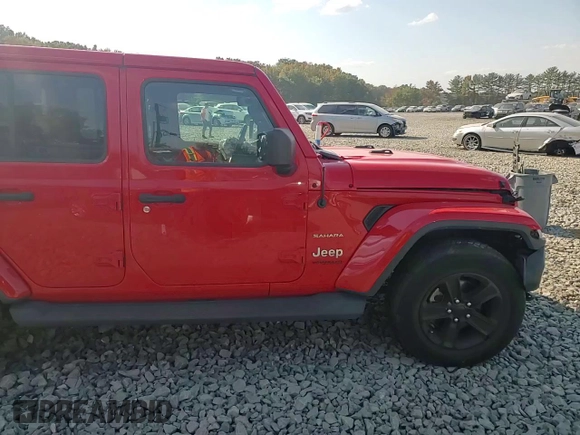2021 Jeep Wrangler Unlimited Sahara z VIN 1C4HJXEGXMW631033, wystawiony jako Copart lot #75080754 z przebiegiem 52 857 mil mil oraz Szkoda całkowita • Salvage title. Historia ofert i sprzedaży dostępna na DreamBid. Obrazek 11.