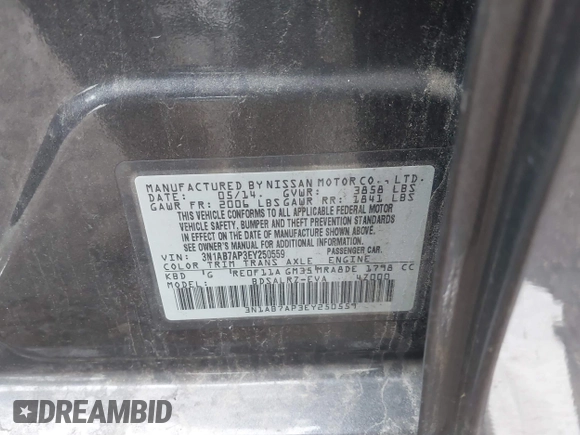 2014 Nissan Sentra SR with VIN 3N1AB7AP3EY250559, listed as a IAAI auction lot 42018573 with 133,081 mi miles and . Bid and sale history available at DreamBid. Image 9.