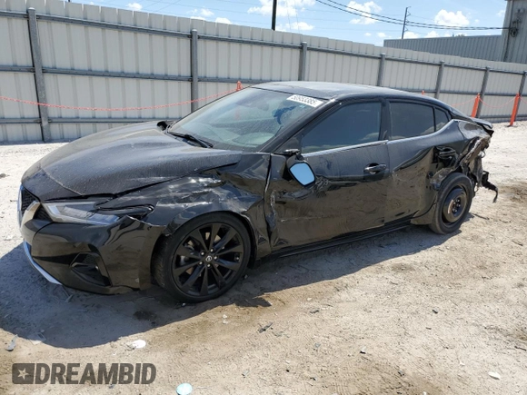 2020 Nissan Maxima SR with VIN 1N4AA6EV4LC381014, listed as a Copart auction lot 50953385 with 45,976 mi miles and Salvage Title. Bid and sale history available at DreamBid. Image 1.