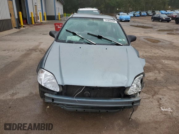2000 Honda Civic VP with VIN 2HGEJ6612YH566224, listed as a Copart auction lot 74302284 with 197,203 mi miles and Salvage Title. Bid and sale history available at carsss.com. Image 5.