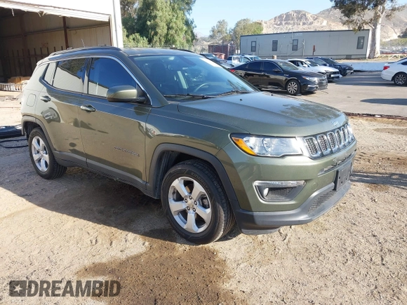 2018 Jeep Compass Latitude with VIN 3C4NJCBB2JT462065, listed as a IAAI auction lot 41985263 with 38,863 mi miles. Bid and sale history available at carsss.com. Image 1.