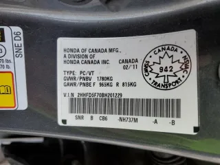 2011 Acura CSX Technology z VIN 2HHFD5F70BH201229, wystawiony jako Copart lot #48690625 z przebiegiem 162 446 mil mil oraz Szkoda całkowita • Salvage title. Historia ofert i sprzedaży dostępna na DreamBid. Obrazek 12.