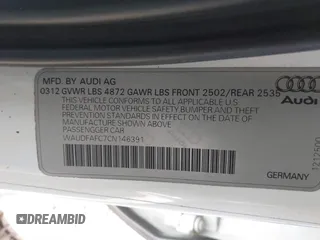 2012 Audi A6 Premium Plus with VIN WAUDFAFC7CN146391, listed as a IAAI auction lot 41637925 with 186,682 mi miles and . Bid and sale history available at DreamBid. Image 9.