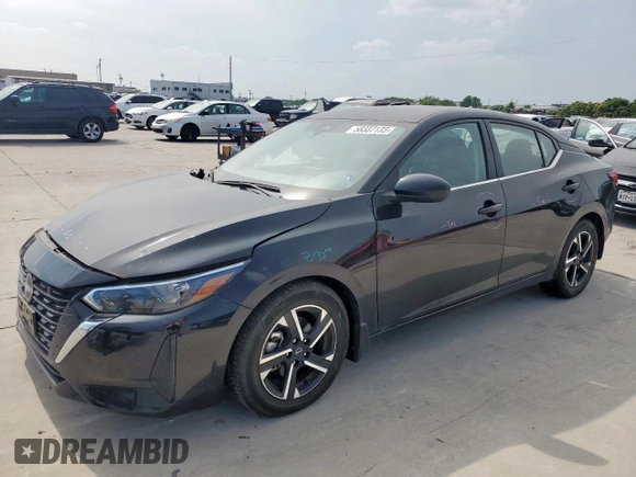 2024 Nissan Sentra SV with VIN 3N1AB8CV1RY278383, listed as a Copart auction lot 58337135 with 9,698 mi miles and Salvage title. Bid and sale history available at DreamBid. Image 1.