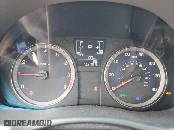 2015 Hyundai Accent GLS with VIN KMHCT4AE7FU860416, listed as a Copart auction lot 63987683 with 102,783 mi miles and . Bid and sale history available at DreamBid. Image 9.