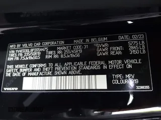 2023 Volvo C40 Recharge Pure Electric Plus with VIN YV4ED3GL8P2054475, listed as a IAAI auction lot 41773276 with 29,835 mi miles. Bid and sale history available at carsss.com. Image 9.