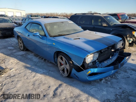 2010 Dodge Challenger SRT-8 with VIN 2B3CJ7DW7AH130521, listed as a Copart auction lot 88990235 with 128,370 mi miles and Salvage title. Bid and sale history available at DreamBid. Image 4.