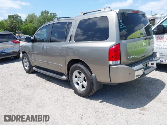 2007 Nissan Armada SE z VIN 5N1BA08A47N721367, wystawiony jako IAAI lot #42116965 z przebiegiem 187 190 mil mil oraz . Historia ofert i sprzedaży dostępna na DreamBid. Obrazek 3.
