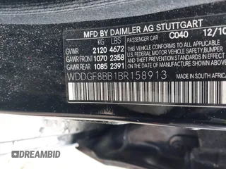 2011 Mercedes-Benz C 300 Sport with VIN WDDGF8BB1BR158913, listed as a IAAI auction lot 41961607 with 126,346 mi miles and . Bid and sale history available at carsss.com. Image 9.