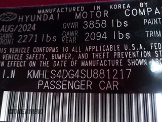 2025 Hyundai Elantra SEL Convenience z VIN KMHLS4DG4SU881217, wystawiony jako IAAI lot #41172300 z przebiegiem 1 418 mil mil oraz . Historia ofert i sprzedaży dostępna na DreamBid. Obrazek 9.