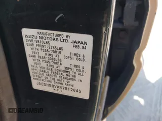 1994 Isuzu Trooper z VIN JACDH58VXR7912645, wystawiony jako IAAI lot #42207513 z przebiegiem 321 148 mil mil oraz . Historia ofert i sprzedaży dostępna na DreamBid. Obrazek 9.