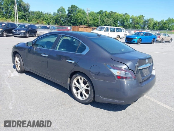 2013 Nissan Maxima SV with VIN 1N4AA5AP3DC814857, listed as a IAAI auction lot 42560607 with 257,499 mi miles and . Bid and sale history available at DreamBid. Image 3.