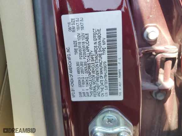 2017 Acura RDX w/Advance Pkg with VIN 5J8TB3H78HL009079, listed as a Copart auction lot 73036974 with 115,737 mi miles and Salvage Title. Bid and sale history available at carsss.com. Image 13.