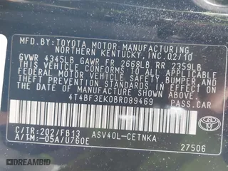 2011 Toyota Camry LE with VIN 4T4BF3EK0BR089469, listed as a IAAI auction lot 41986160 with 135,472 mi miles. Bid and sale history available at carsss.com. Image 9.