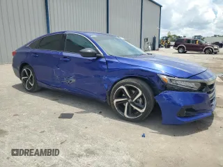 2021 Honda Accord Sport with VIN 1HGCV2F30MA023761, listed as a Copart auction lot 60331485 with 45,242 mi miles and Salvage title. Bid and sale history available at DreamBid. Image 4.