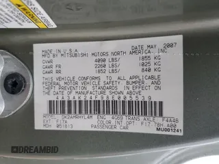 2008 Mitsubishi Eclipse GS with VIN 4A3AK24F98E005539, listed as a Copart auction lot 84163914 with 175,726 mi miles and Salvage Title. Bid and sale history available at carsss.com. Image 13.