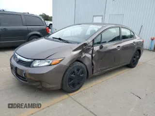 2012 Honda Civic Sdn LX with VIN 2HGFB2F51CH609618, listed as a Copart auction lot 44466975 with 95,553 mi miles and Salvage Title. Bid and sale history available at carsss.com. Image 1.