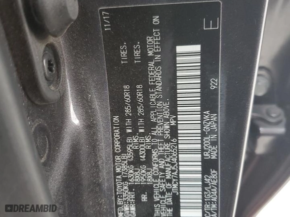2018 Toyota Land Cruiser with VIN JTMCY7AJ5J4065216, listed as a Copart auction lot 88168895 with 86,825 mi miles and Salvage Title. Bid and sale history available at carsss.com. Image 12.