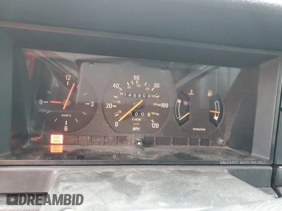 1993 Volvo 240 with VIN YV1AW8801P1942014, listed as a Copart auction lot 69491174 with 145,809 mi miles and Salvage title. Bid and sale history available at DreamBid. Image 9.