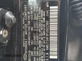 2015 Hyundai Tucson GLS with VIN KM8JT3AF9FU002360, listed as a Copart auction lot 45791245 with 44,485 mi miles and Salvage Title. Bid and sale history available at DreamBid. Image 13.