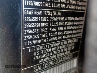 2016 Land Rover Range Rover HSE с VIN SALGS2KF2GA304823, выставлен на аукционе Copart как лот 57640415 с пробегом 51 482 миль миль и Списание • Salvage title. История ставок и продаж доступна на DreamBid. Изображение 13.