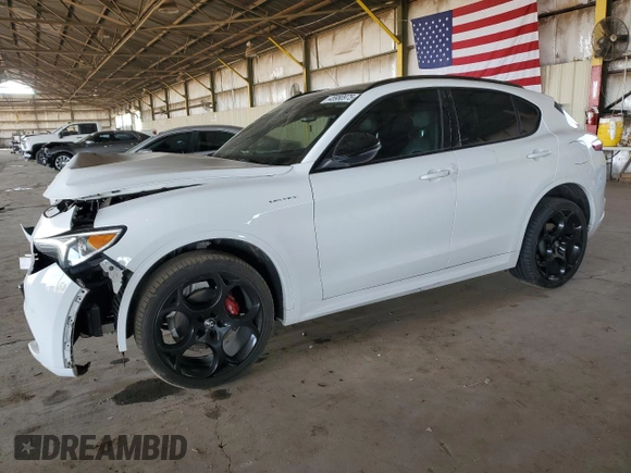2022 Alfa Romeo Stelvio Ti with VIN ZASPAKBN7N7D25427, listed as a Copart auction lot 45980975 with 58,154 mi miles and Salvage Title. Bid and sale history available at carsss.com. Image 1.